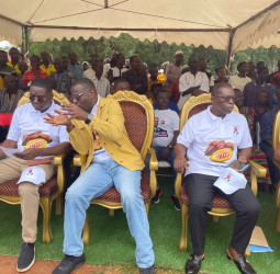 Tano North MP presents spraying machines to cocoa farmers
