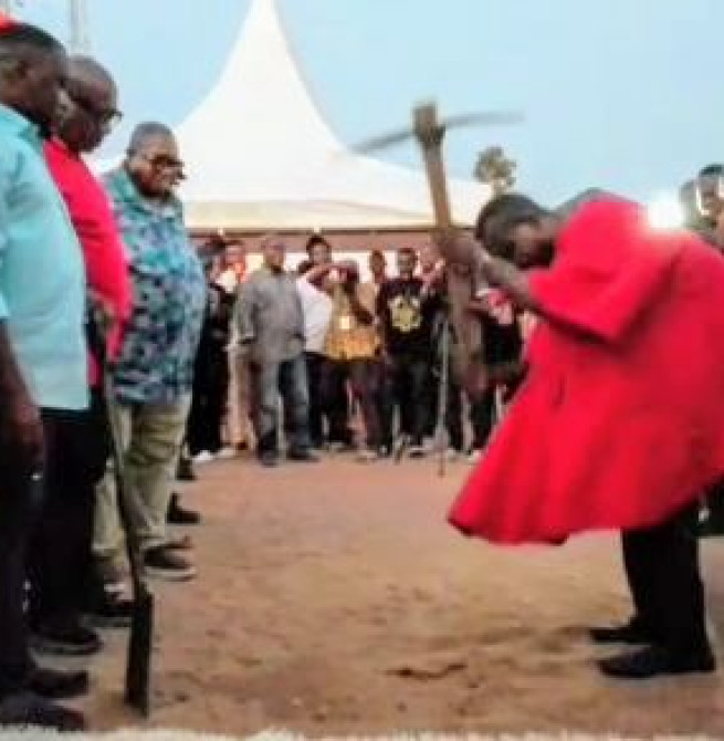 Cape Coast South MP Pledges Support For Sports Development after Sod-Cutting for Astroturf Construction