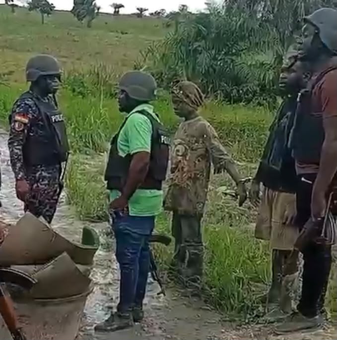 Joint police-civilian operations apprehend two illegal miners in Tano South